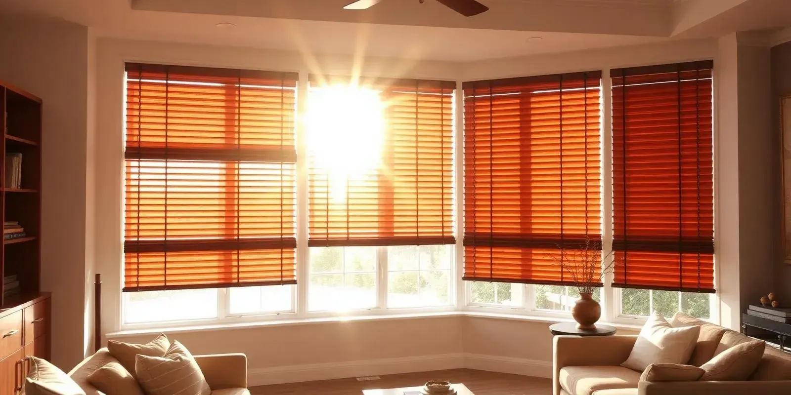 Denver living room styled with custom Blinds Couture window treatments