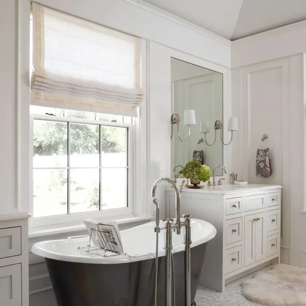 Custom window shades in an elegantly designed room