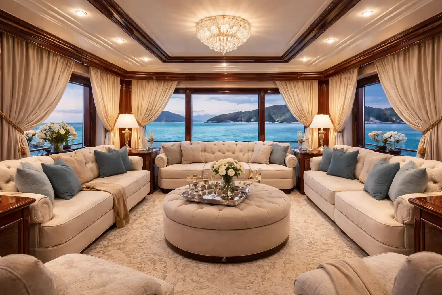 Denver living room styled with custom Blinds Couture window treatments